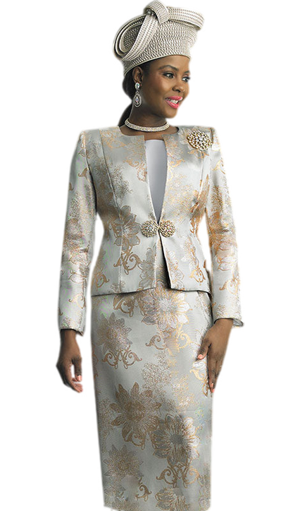 Lily And Taylor 4855-SIL Church Suit