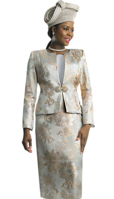 Lily And Taylor 4855-SIL Church Suit