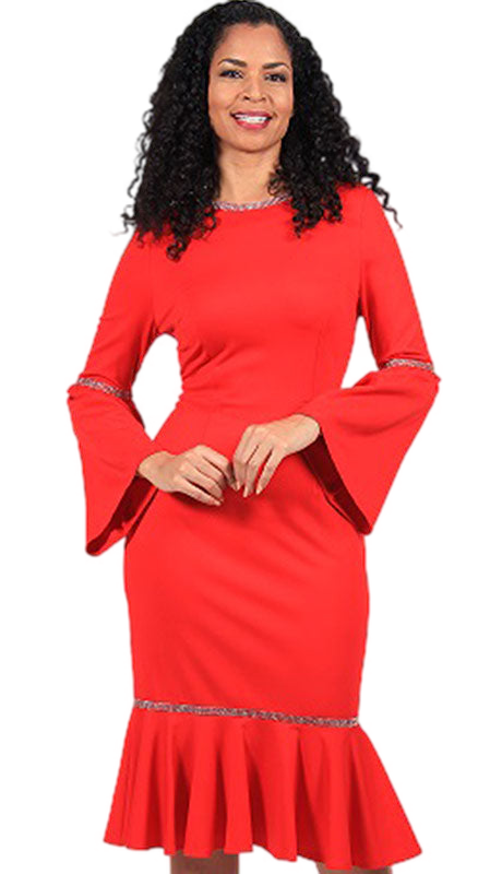 Diana Couture 8651-RED Church Dress