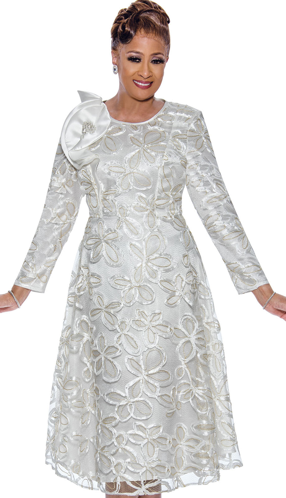 Dorinda Clark Cole 5271-WHT-IH Church Dress