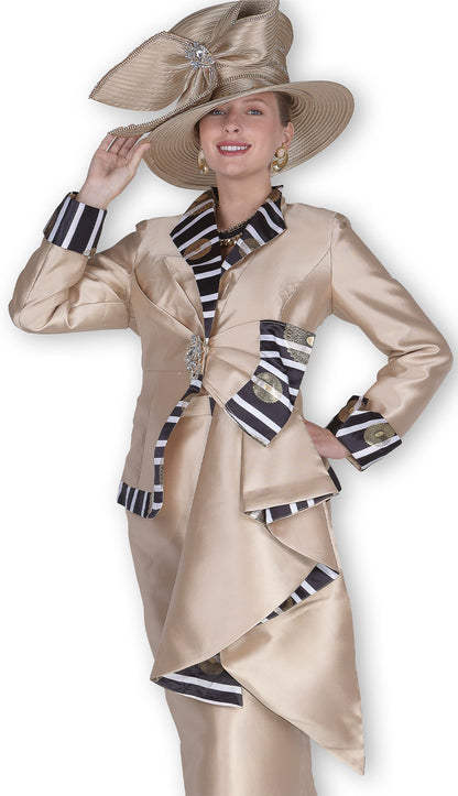 Champagne Italy 6118-GLD Church Suit
