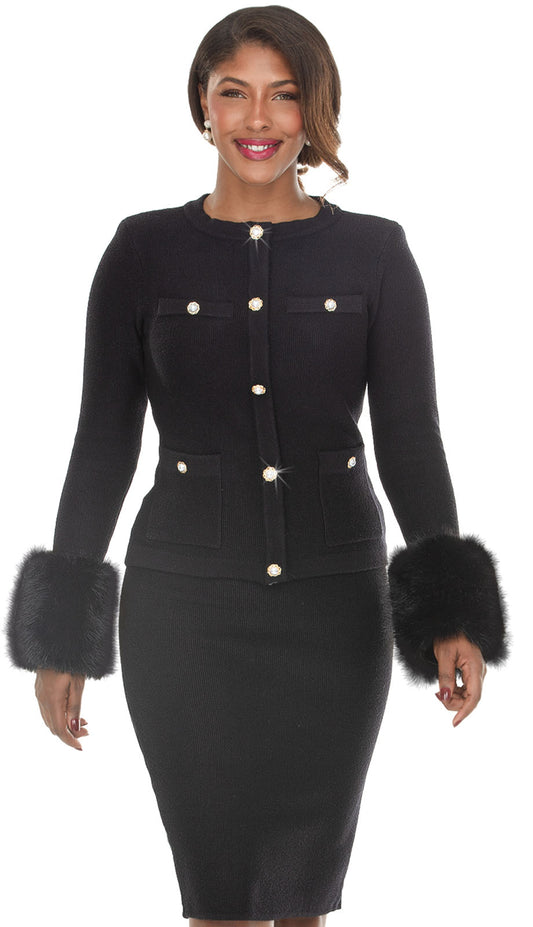 Donna Vinci 13470-BLK Church Suit