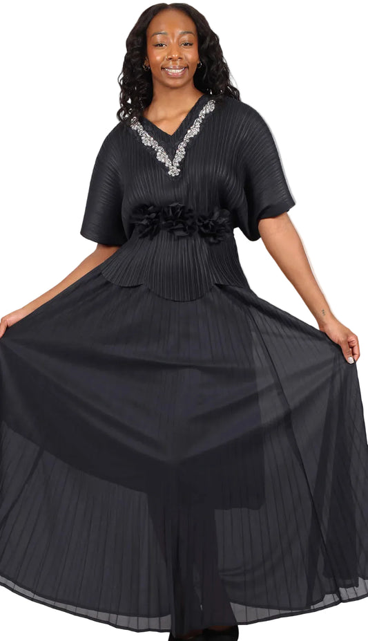 Diana Couture 8078-BLK Church Dress