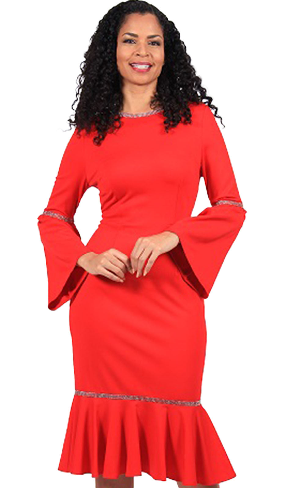Diana Couture 8651-RED-CO Church Dress