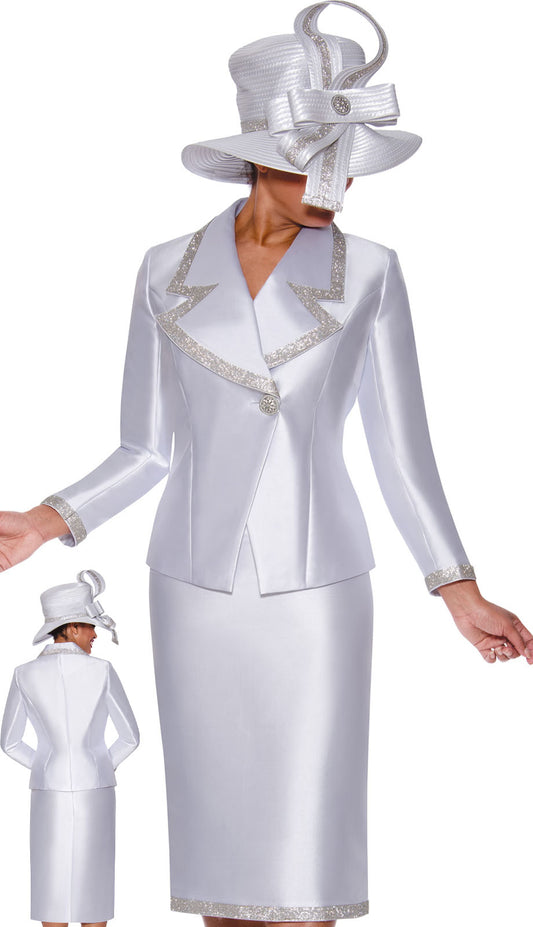 GMI 9872-WHT-H Church Suit-Hat