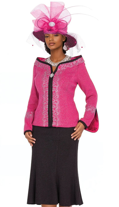 Champagne Italy Knit 5963-FU-QS Church Suit for Women