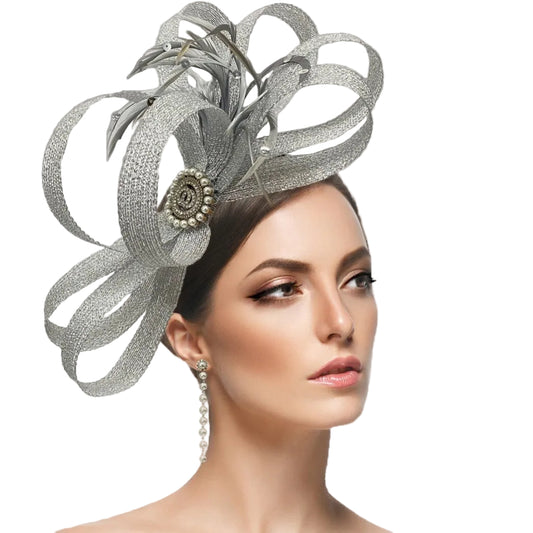 FA2745 SIMONE-WHT Church Fascinator