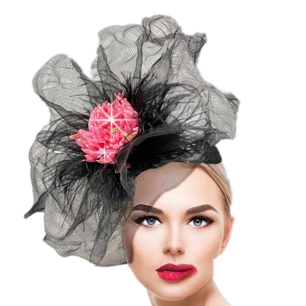 Francesca FA3137-BLK Undulating Illusion Veil Fascinator