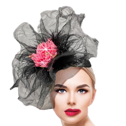 Francesca FA3137-BLK Undulating Illusion Veil Fascinator