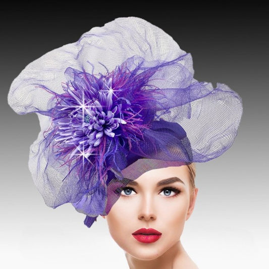 Francesca FA3137-PU Undulating Illusion Veil Fascinator