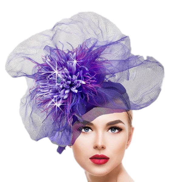 Francesca FA3137-PU Undulating Illusion Veil Fascinator