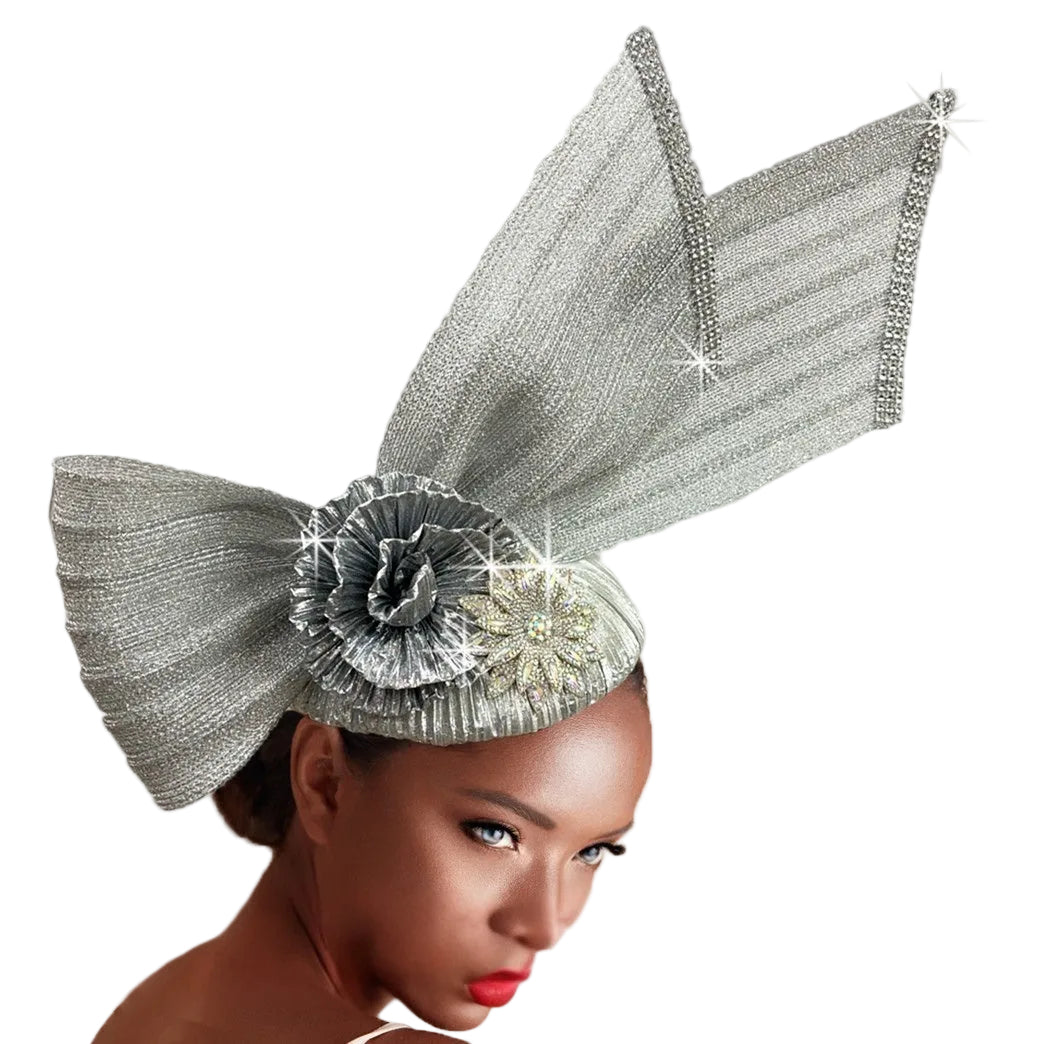 FA3398 SHAUNA-SILVER Church Fascinator