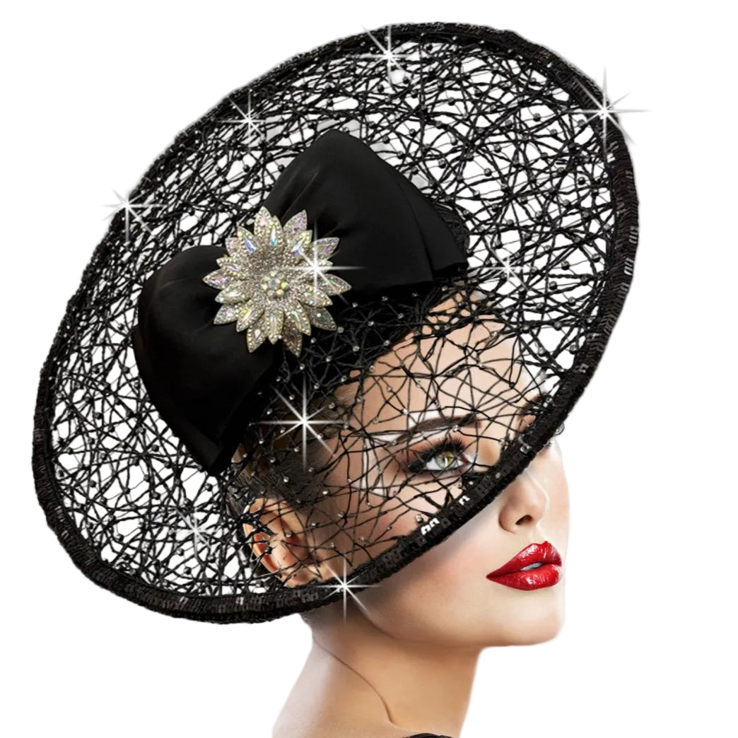 FA3400 NEBULA BLACK Church Fascinator