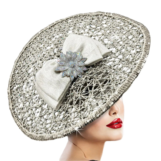 FA3400 NEBULA-SILVER Church Fascinator