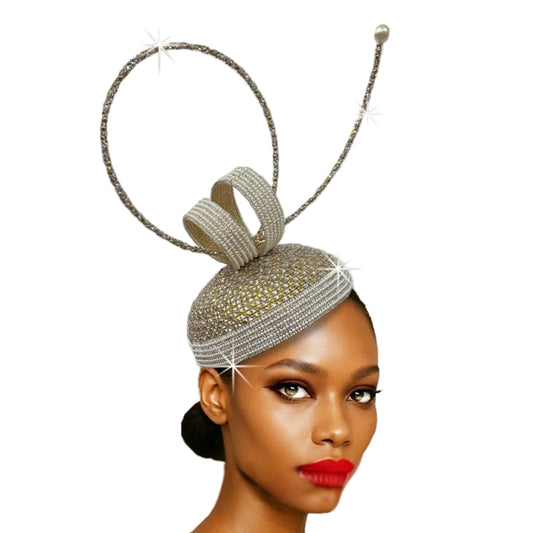 FA3460 LEONARDO-Gold Church Fascinator