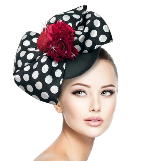FA3481 CRUMPET-BLK Church Fascinator