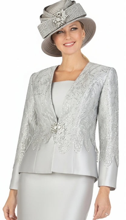 Giovanna G1194-SILV Church Suit