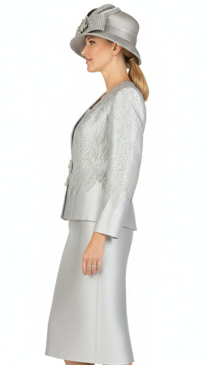 Giovanna G1194-SILV Church Suit