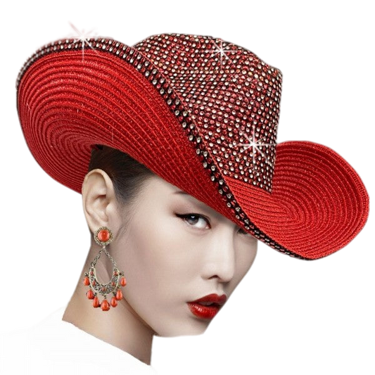 SC1517-RED Astra Cowboy Church Hat
