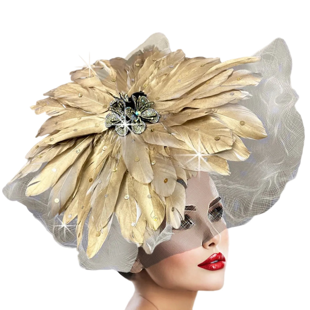 MANDARIN FA3200-GD Church Fascinator