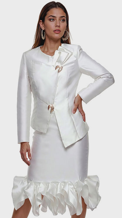 Donna Vinci 12292-WHT Church Suit
