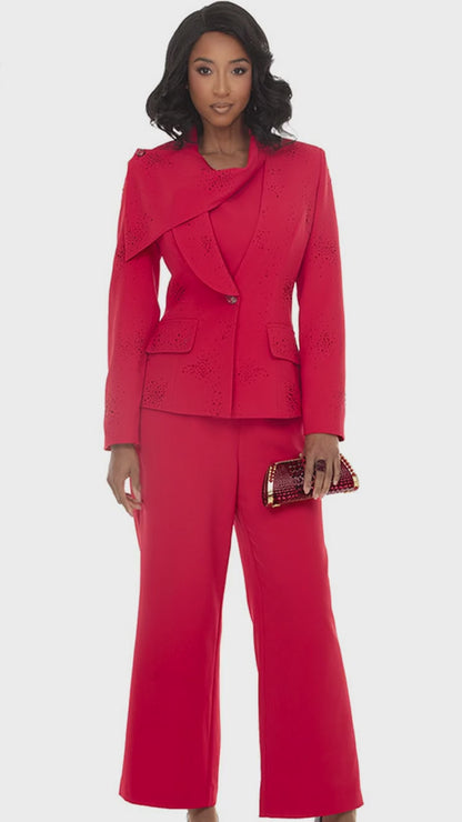 Donna Vinci 12278-RED Pant Suit