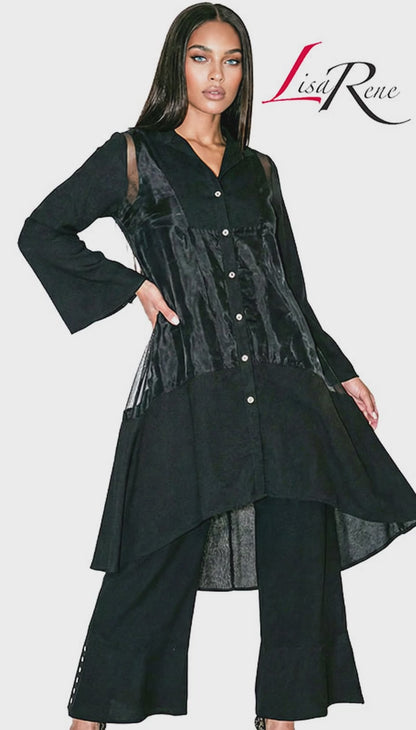 Lisa Rene 3393-BLK Pants Set