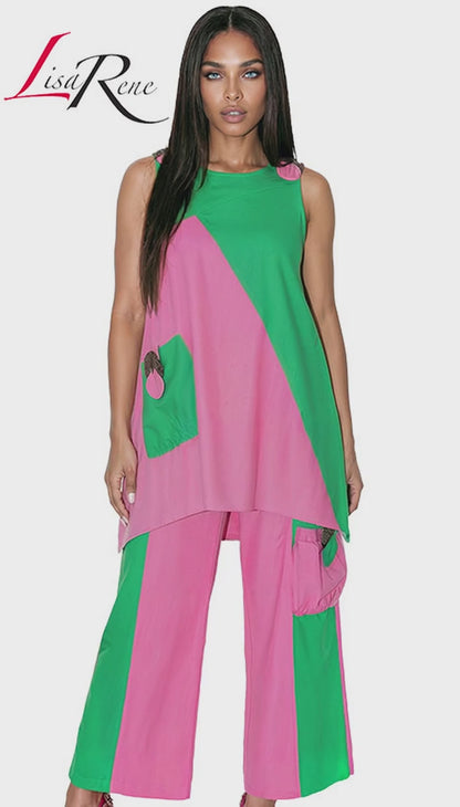 Lisa Rene 3389-PWG Pants Set