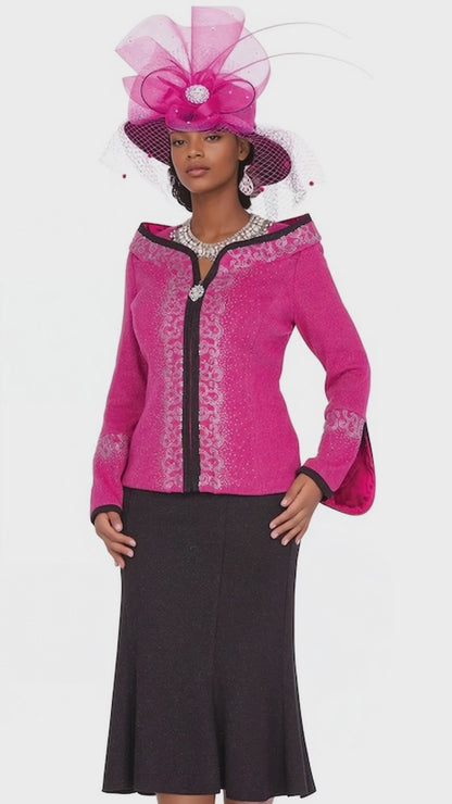 Champagne Italy Knit 5963-FU-QS Church Suit for Women
