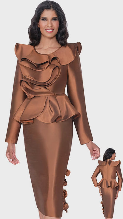 Stellar Looks SL600722-BRN-QS Church Suit
