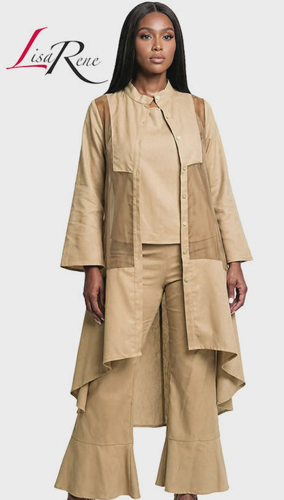 Lisa Rene 3393-KHK Pants Set