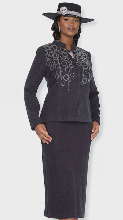 Elite Champagne 5966-BLK Church Suit