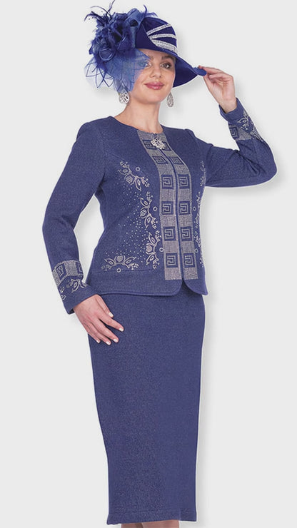 Elite Champagne Knit 5964-RYL-QS Church Suit for Women