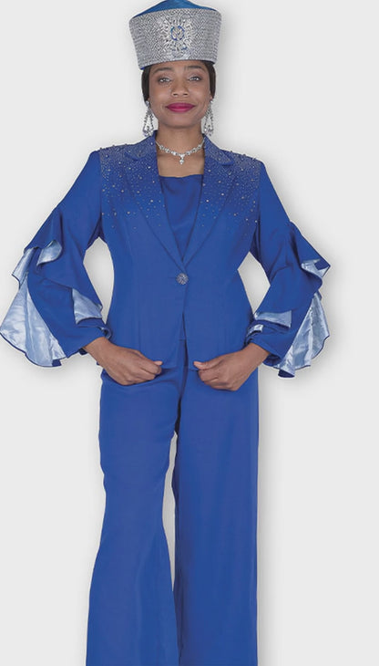 Aussie Austine 6104-RYL Womens Church Pant Suit