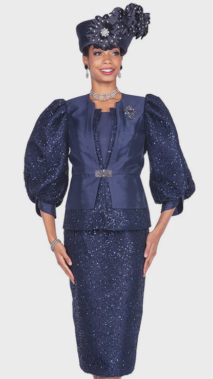 Champagne Italy 5908-NVY Church Suit