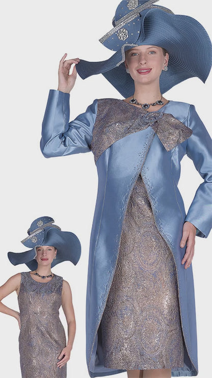 Champagne Italy 6206-BLU-QS Church Suit