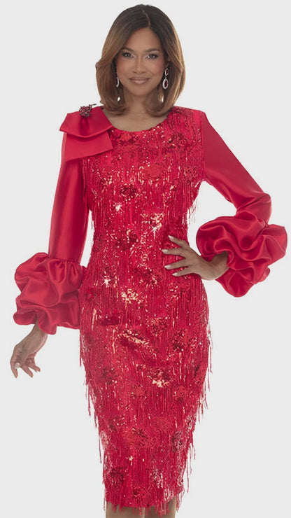 Donna Vinci 12276-RED Church Dress
