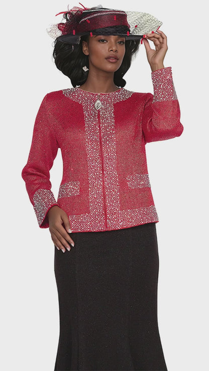 Elite Champagne 5961-RED Church Suit
