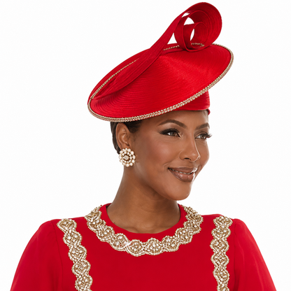Donna Vinci 13473-RED-H Church Hat