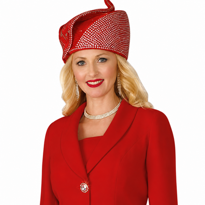 Lily And Taylor 2834-RED Church  Hat
