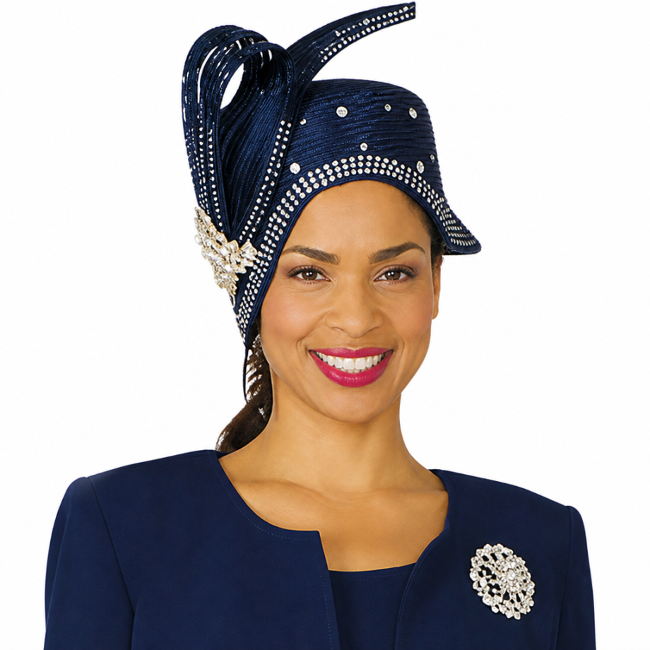 Lily And Taylor 3052-NVY Church Hat