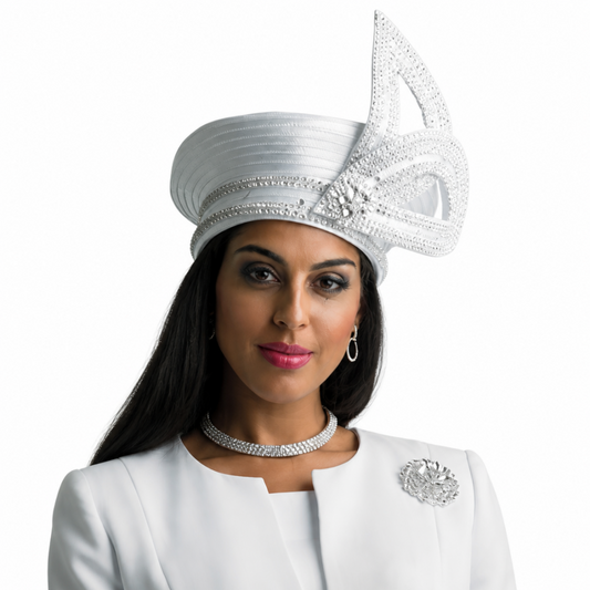 Lily And Taylor 3052-WH Church  Hat