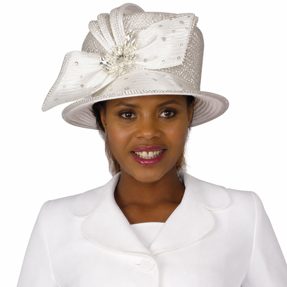 Lily And Taylor 4063-WH Church Hat