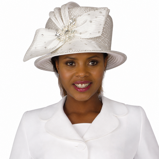 Lily And Taylor 4063-WH Church Hat