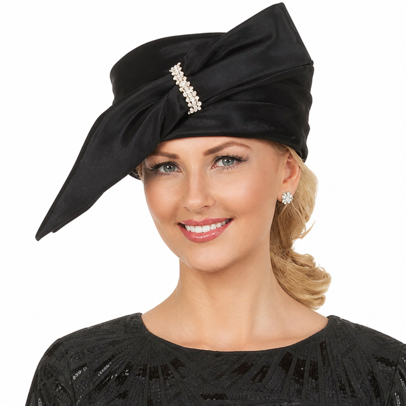 Giovanna D2424-BLK-H Church Hat