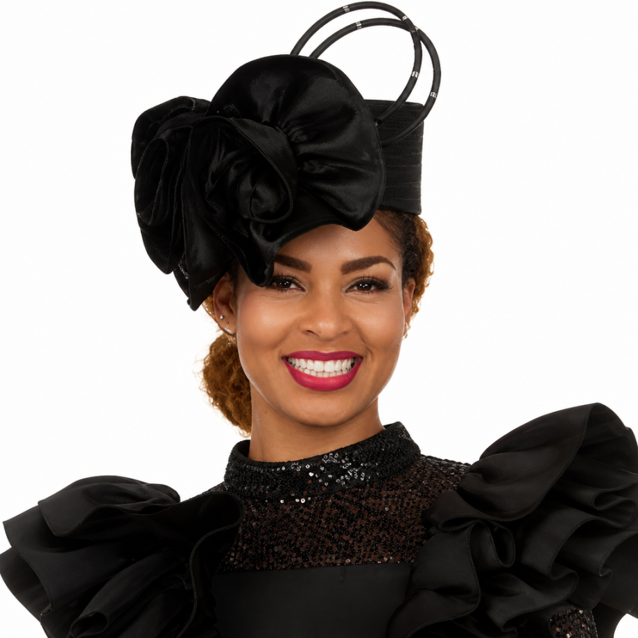 Giovanna D2452-BLK-H Church Hat