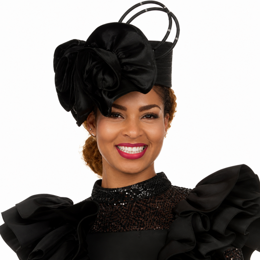 Giovanna D2452-BLK-H Church Hat