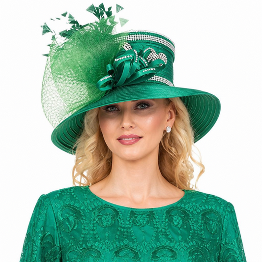 Giovanna D1529-EMR-H Church Hat