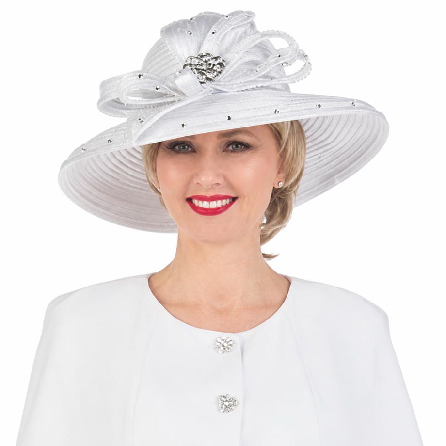 Giovanna S0736-WHT-H Church Hat