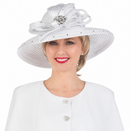 Giovanna S0736-WHT-H Church Hat